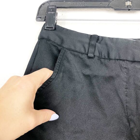 Frame Sateen Crop Flare Trouser Size 4 Noir Black Wool Blend High Rise Preppy - Picture 7 of 14